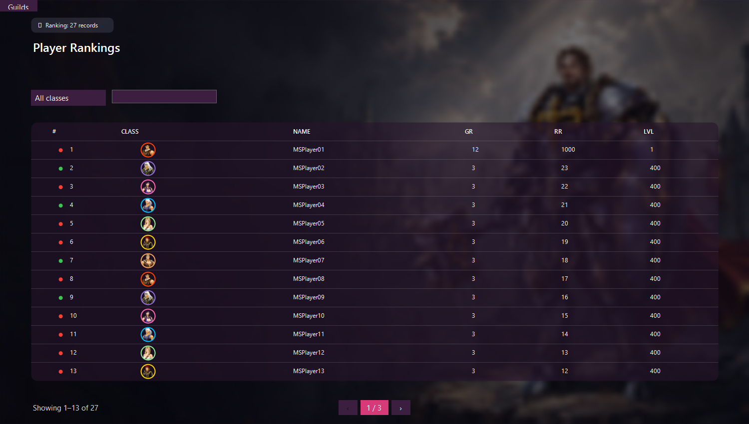 Captura real: Rankings conectados